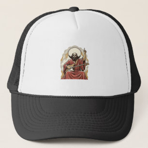 Casquette Chemise d'art vectoriel de guitariste de gravure v