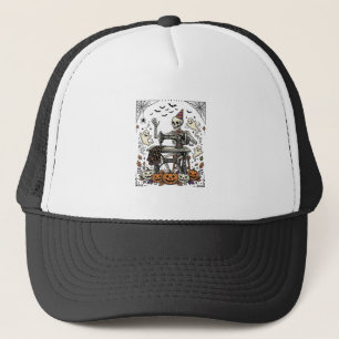 Casquette Chemise de machine à coudre squelette Halloween Vi