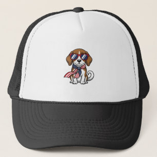 Casquette Chemise lunettes de soleil chien Beagle patriotiqu