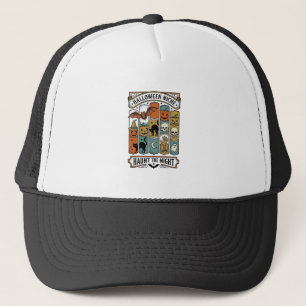 Casquette Chemise rétro Halloween avec rayure effrayante vin