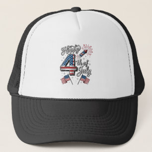 Casquette Chemise vintage patriotique Happy 4 juillet Feu d'