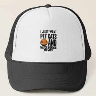 Casquette Chemises Halloween Vintage Films d'Horreur Chats d