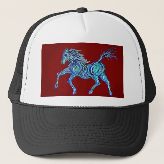 Casquette Cheval bleu peint (Devant)