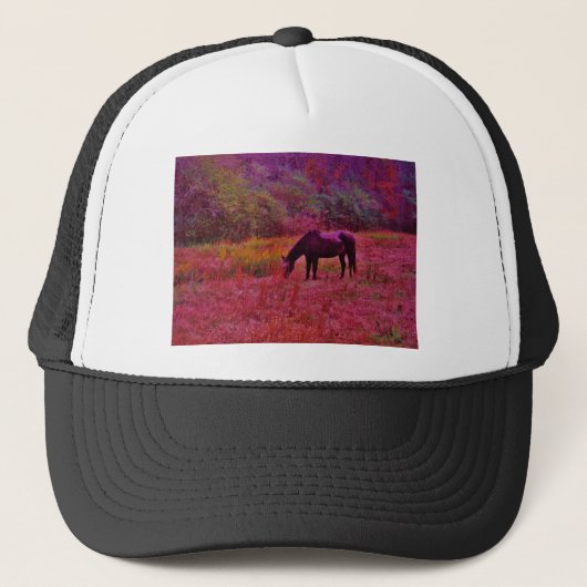 Casquette Cheval dans un champ de couleur Kaleidoscope (Devant)