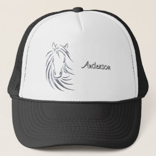 Casquette Cheval d'argent tête sur le script personnalisé no