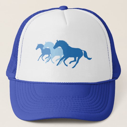 Casquette Cheval de course (bleu) (Devant)