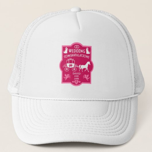 Casquette Cheval Et Panier Romantique Mariage (Devant)