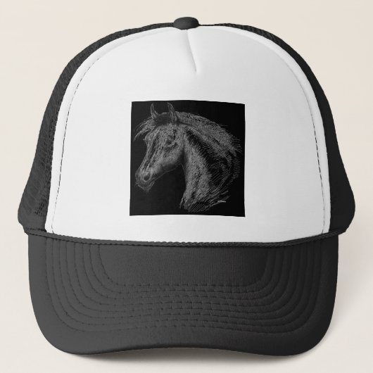 Casquette Cheval : Noir (Devant)