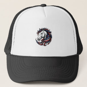 Casquette Cheval Patriotique Gravure Vintage Art Vectoriel