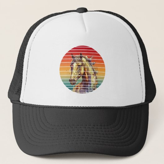 Casquette cheval style abstrait vintage (Devant)