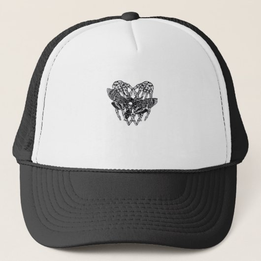 Casquette Chevalier de mort Moth Classic - Squelette Coeur m (Devant)