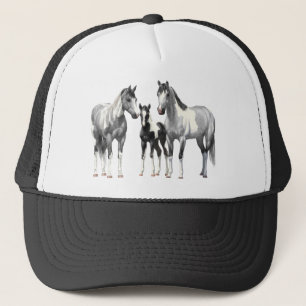 Casquette Chevaux de canne à peinture gris rose