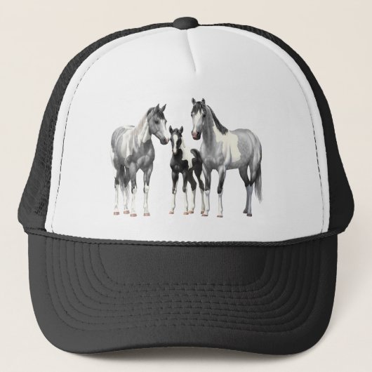 Casquette Chevaux de canne à peinture gris rose (Devant)