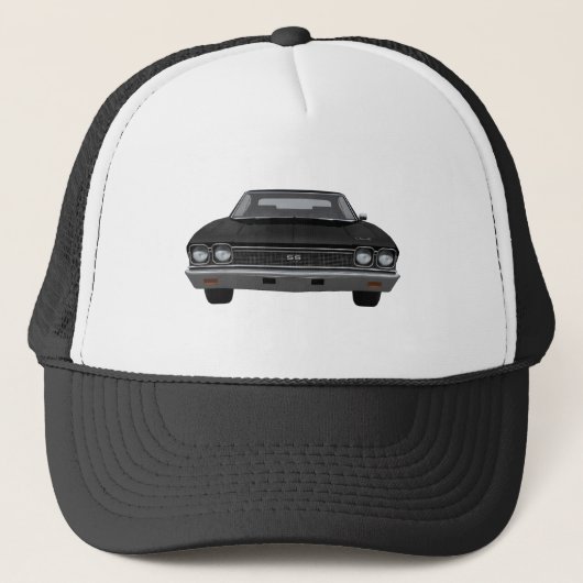 Casquette Chevelle 1968 solides solubles : Finition noire (Devant)