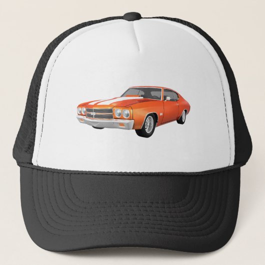 Casquette Chevelle 1970 solides solubles : Finition orange : (Devant)