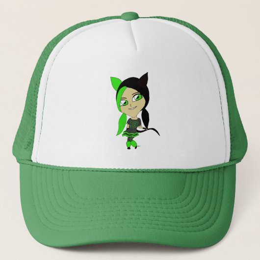 Casquette chibi chatte fille (Devant)