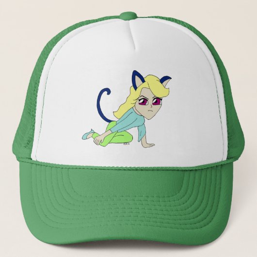Casquette chibi chatte fille  (Devant)