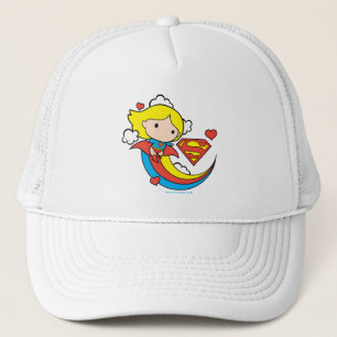 Casquette Chibi Supergirl volant arc-en-ciel