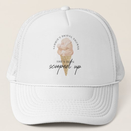 Casquette Chic moderne aquarelle glace Fête des mariées crèm (Devant)