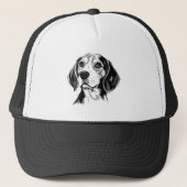 Casquette Chien beagle noir et blanc en silhouette (Devant)