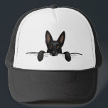 Casquette Chien berger allemand noir mignonne<br><div class="desc">Un chapeau de camionneur d'un cool allemand Shepherd. Dessin original d'un GSD noir. La taille Unisex convient à la plupart des ados et des adultes.</div>