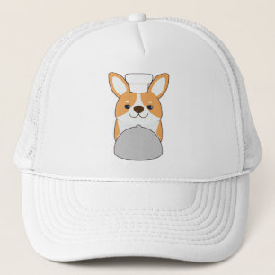 Casquette Chien chiot comme cuisinier avec Platter