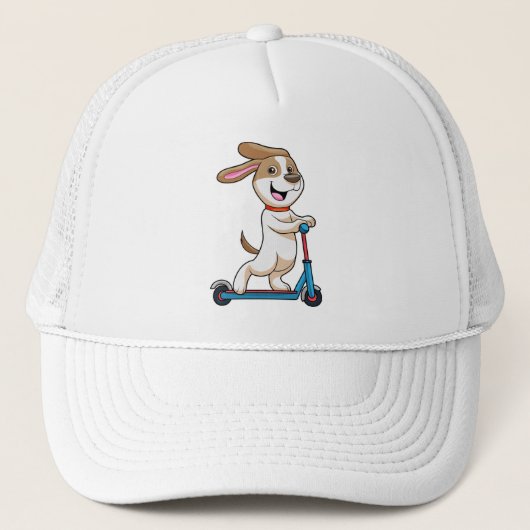 Casquette Chien comme Biker avec Scooter (Devant)