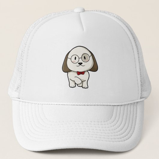 Casquette Chien comme chambre avec Cravate et lunettes (Devant)