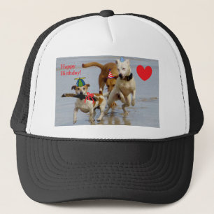 Casquette chien d'anniversaire heureux