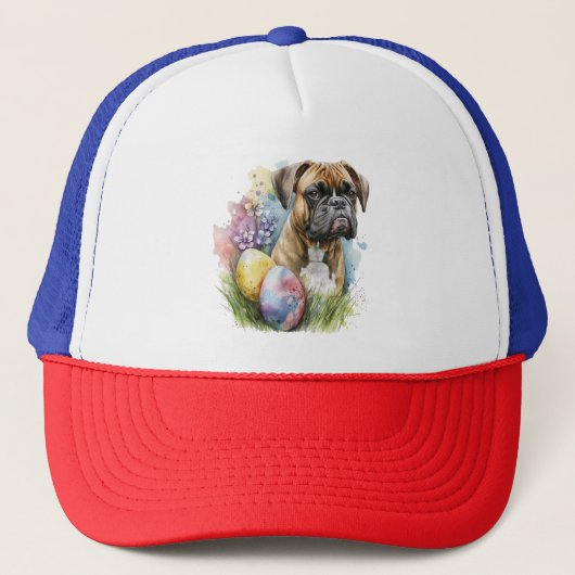 Casquette Chien de boxe joyeux Oeuf de Pâques, Bonne Boxe de (Devant)