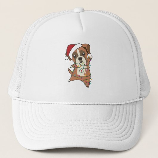 Casquette Chien de boxe Noël Neige hiver Animaux Chiens Chie (Devant)
