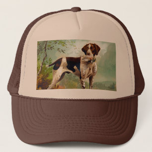 Casquette Chien de chasse avec oiseau dans la bouche