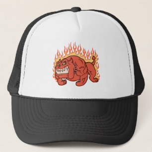 Casquette Chien de démon - flammes