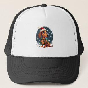 Casquette Chien de Noël Dachshund Père Noël Xmas Wiener Femm