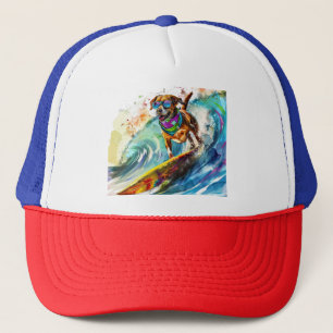 Casquette Chien de surf - Été Amusant Beach Pup Illustration