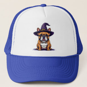 Casquette Chien d'Halloween portant un chapeau de sorcière