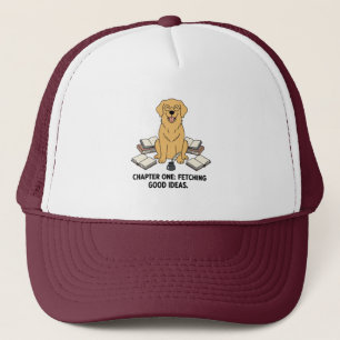 Casquette Chien écrivain Retriever doré Art calligraphique
