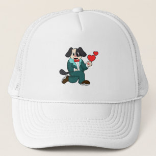 Casquette Chien en marié avec costume et cravate