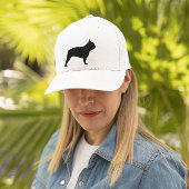 Casquette Chien français noir Silhouette Frenchie Chien