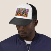 Casquette Chien Géométrique Moderne   (En situation)