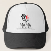 Casquette Chien Mama Paw chien de coeur rouge Trucker Chapea (Devant)