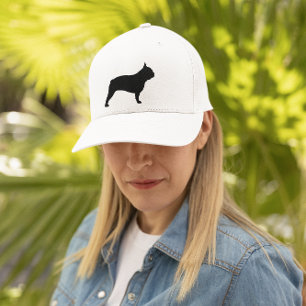 Casquette Chien noir de Frenchie de silhouette de bouledogue