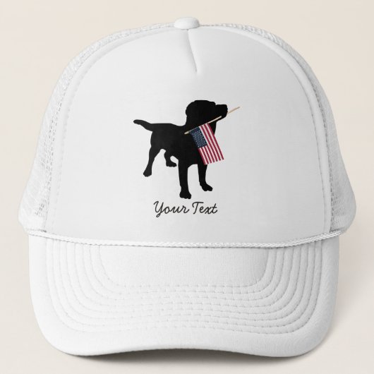 Casquette Chien noir de laboratoire avec le drapeau (Devant)