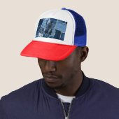 Casquette Chien Patchwork Art Denim (En situation)