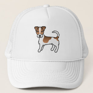 Casquette Chien Terrier Jack Russell à poil dur blanc et fau
