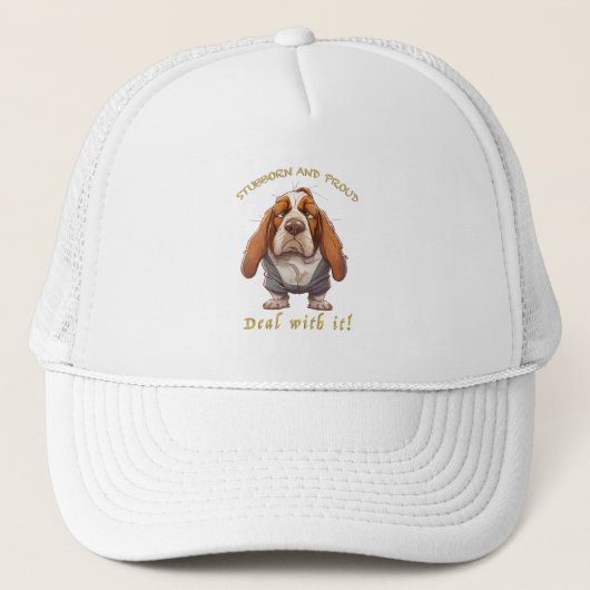Casquette Chien Têtu Devoir Avec Elle Mignonne Adorable Drôl (Devant)