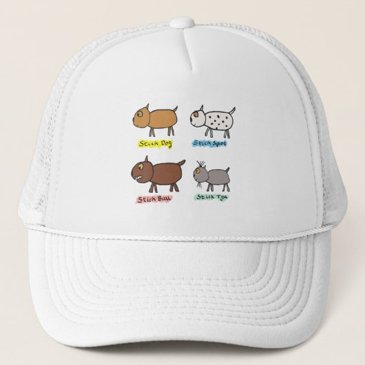 Casquette Chiens à bâtons amusants (Devant)