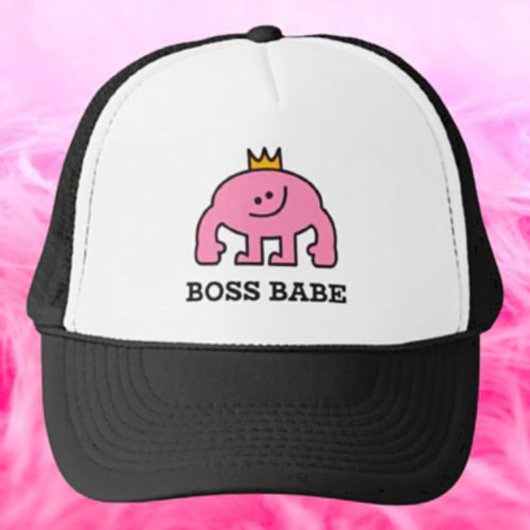 Casquette Chiffre de camionnette Boss Babe Couronne rose