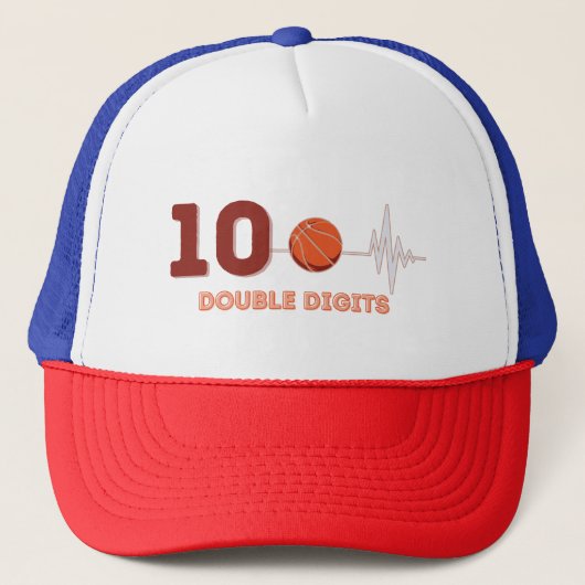 Casquette Chiffres doubles 10 ans Anniversaire Basketball (Devant)