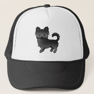 Casquette Chihuahua à capote longue noire Chien de dessin an